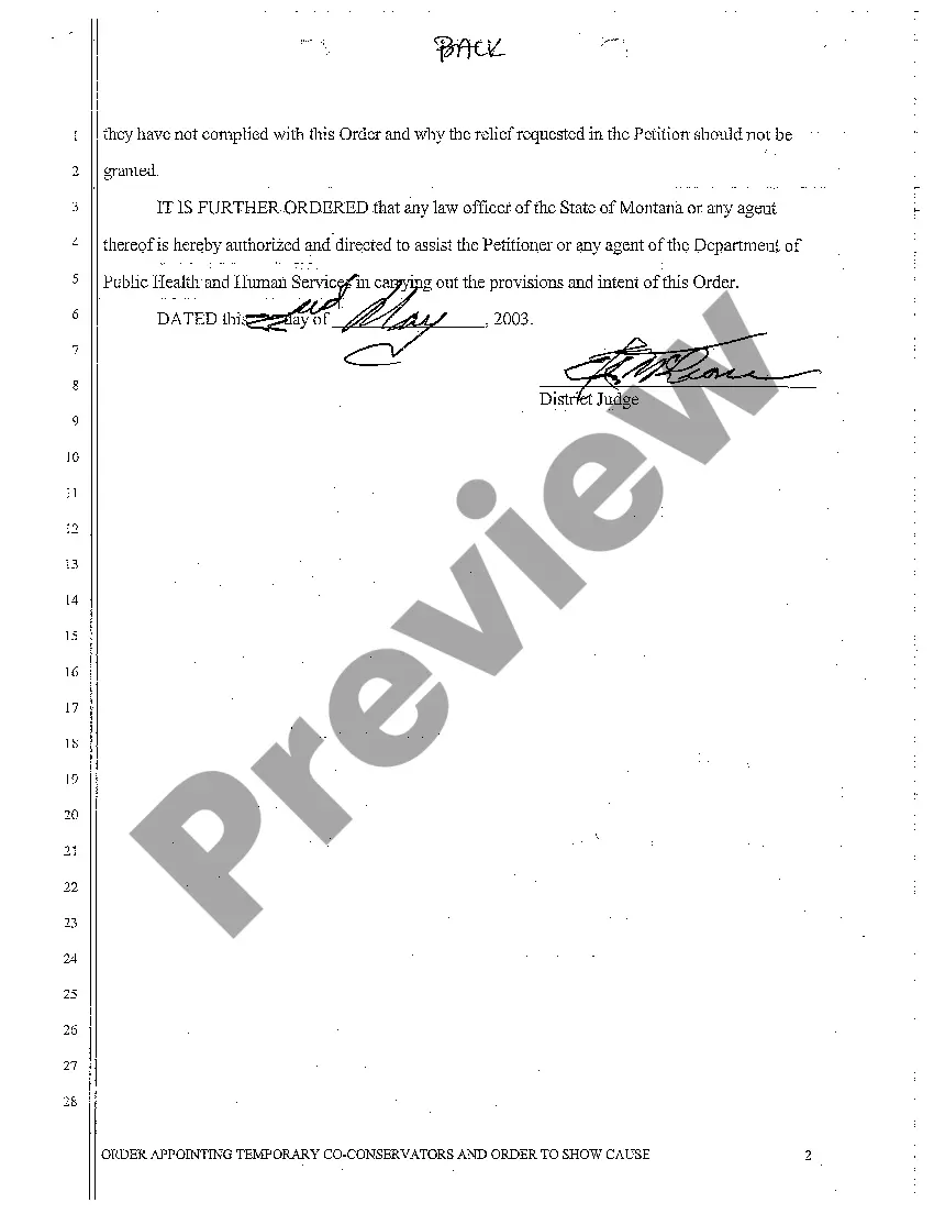 Preview A03 Order Appointing Temporary Co-Conservators and Order to Show Cause