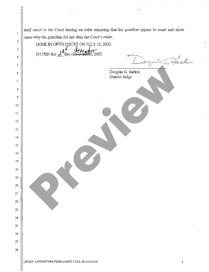 Preview A04 Order Appointing Permanent Full Guardian