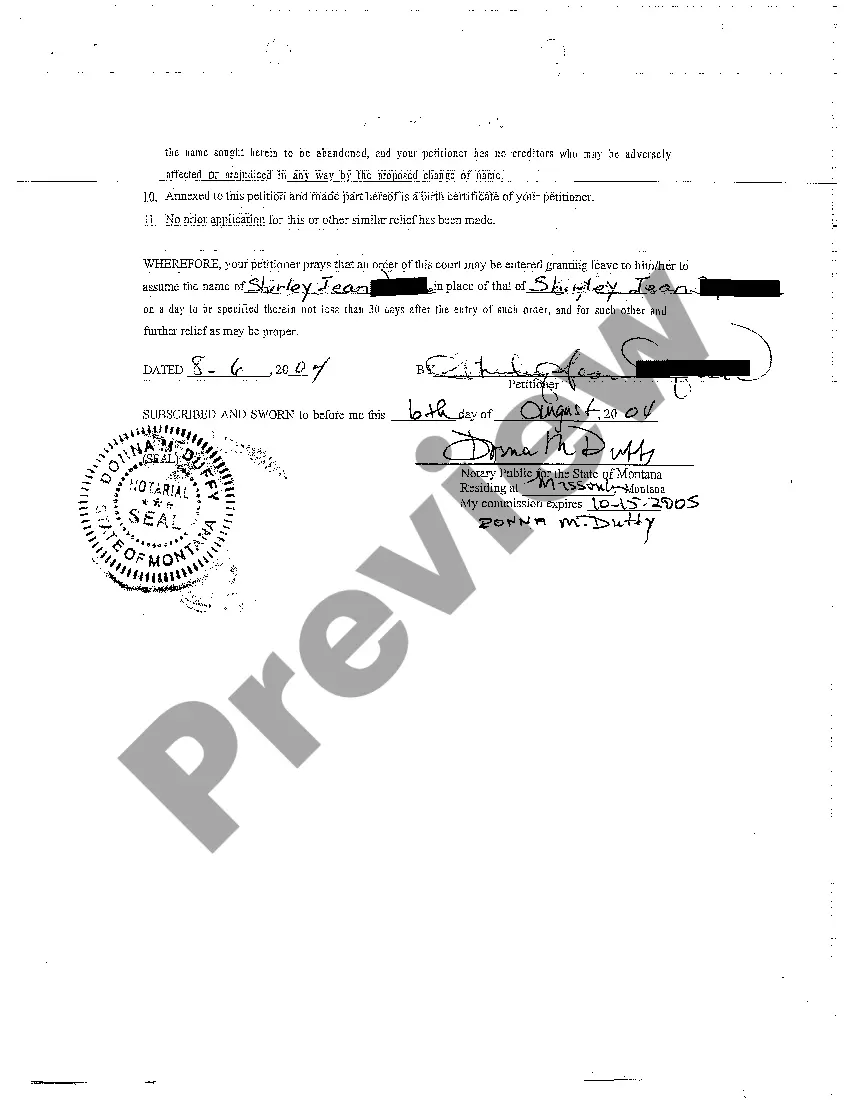 Preview A01 Petition for Name Change of Adult