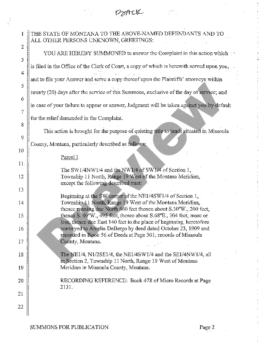 Preview A04 Summons for Publication