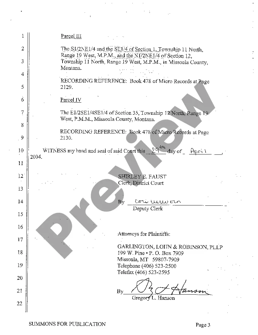 Preview A04 Summons for Publication