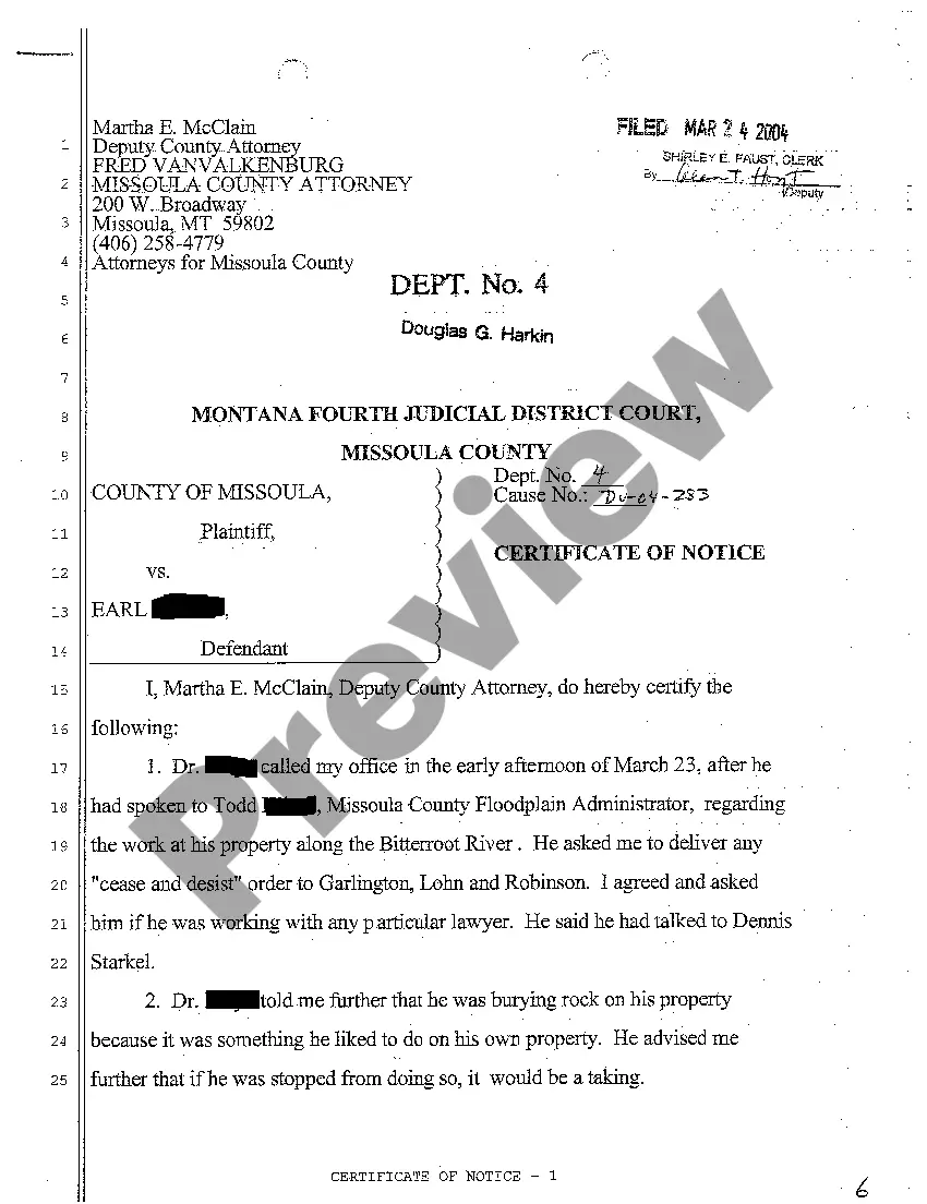 Preview A01 Complaint for Injunction Barring Property Owner From Commencing Unpermitted Development in Floodplain