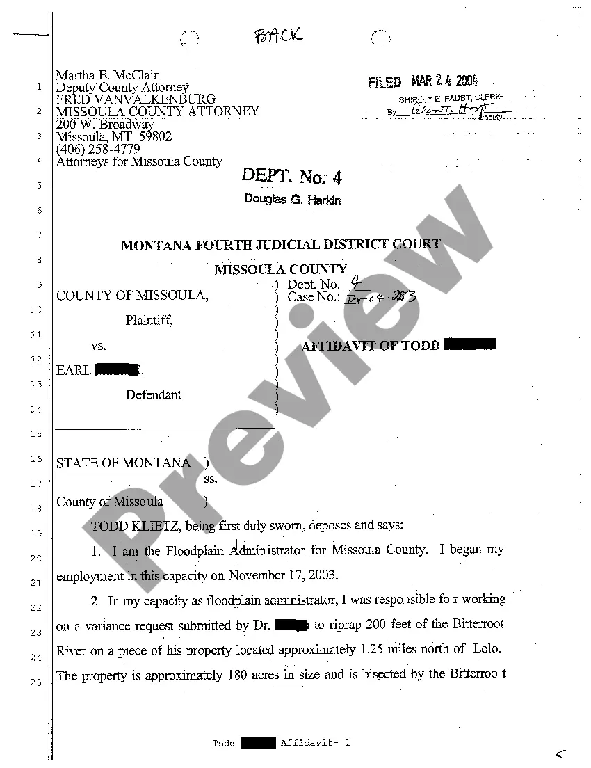Preview A01 Complaint for Injunction Barring Property Owner From Commencing Unpermitted Development in Floodplain