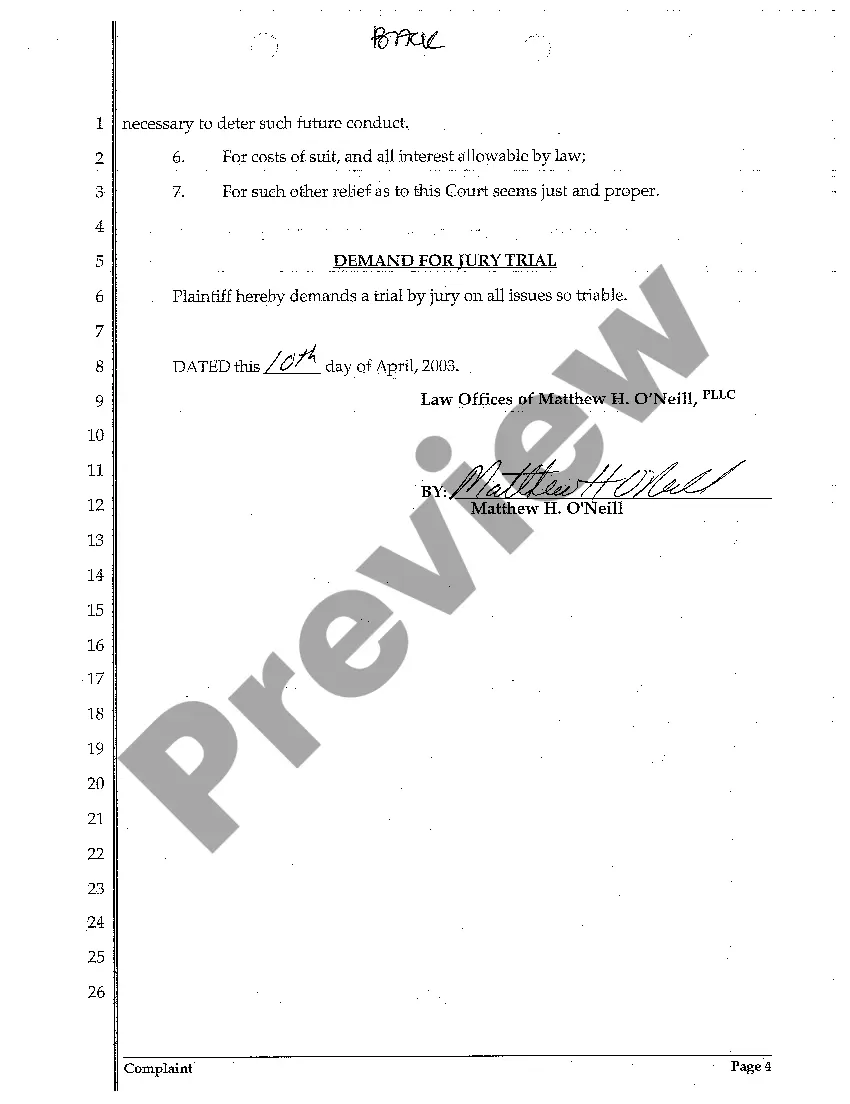 Preview A01 Complaint for Wrongful Death Due to Motor Vehicle Accident