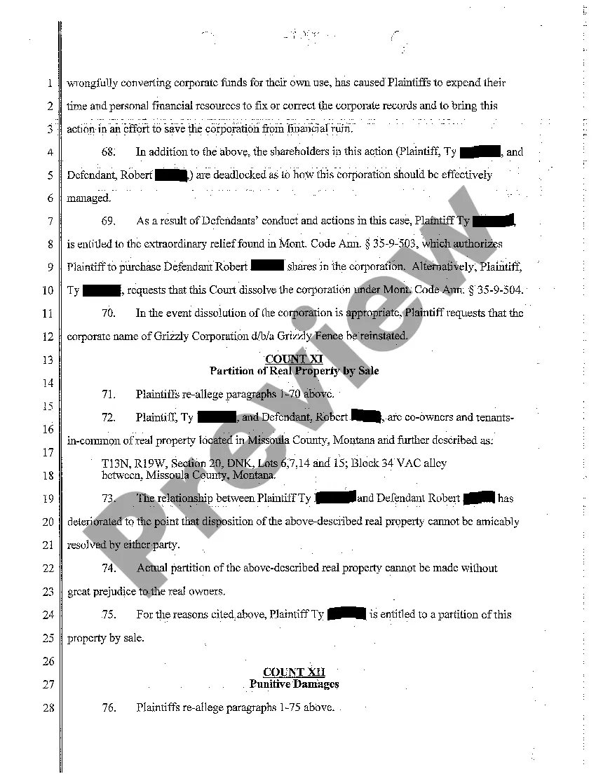 Preview A03 Amended Complaint regarding Corporate Dissolution and Fraud