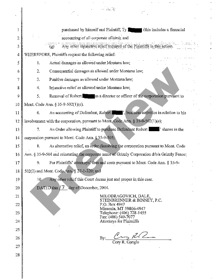 Preview A03 Amended Complaint regarding Corporate Dissolution and Fraud