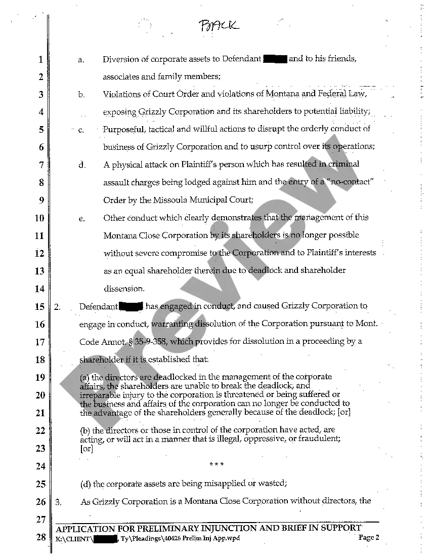 Preview A04 Application for Preliminary Injunction and Brief in Support