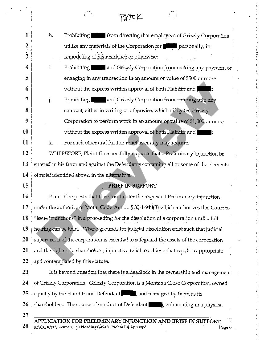Preview A04 Application for Preliminary Injunction and Brief in Support