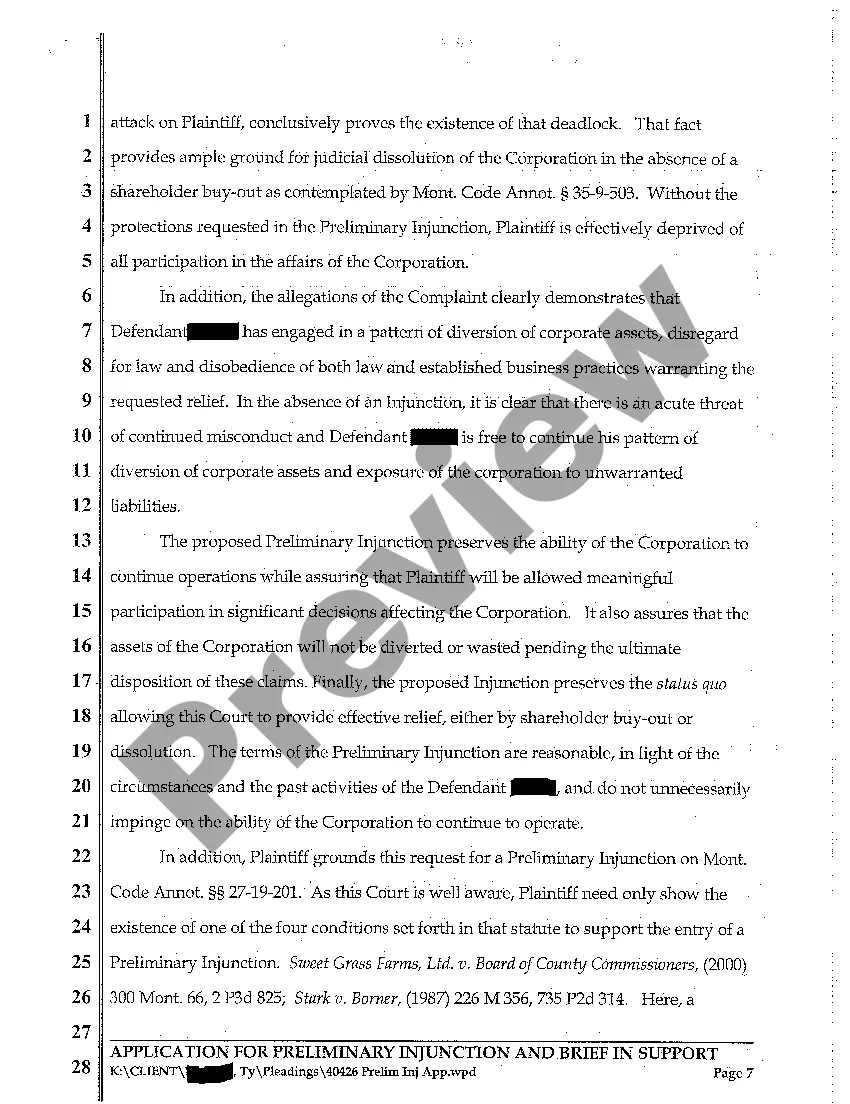 Preview A04 Application for Preliminary Injunction and Brief in Support