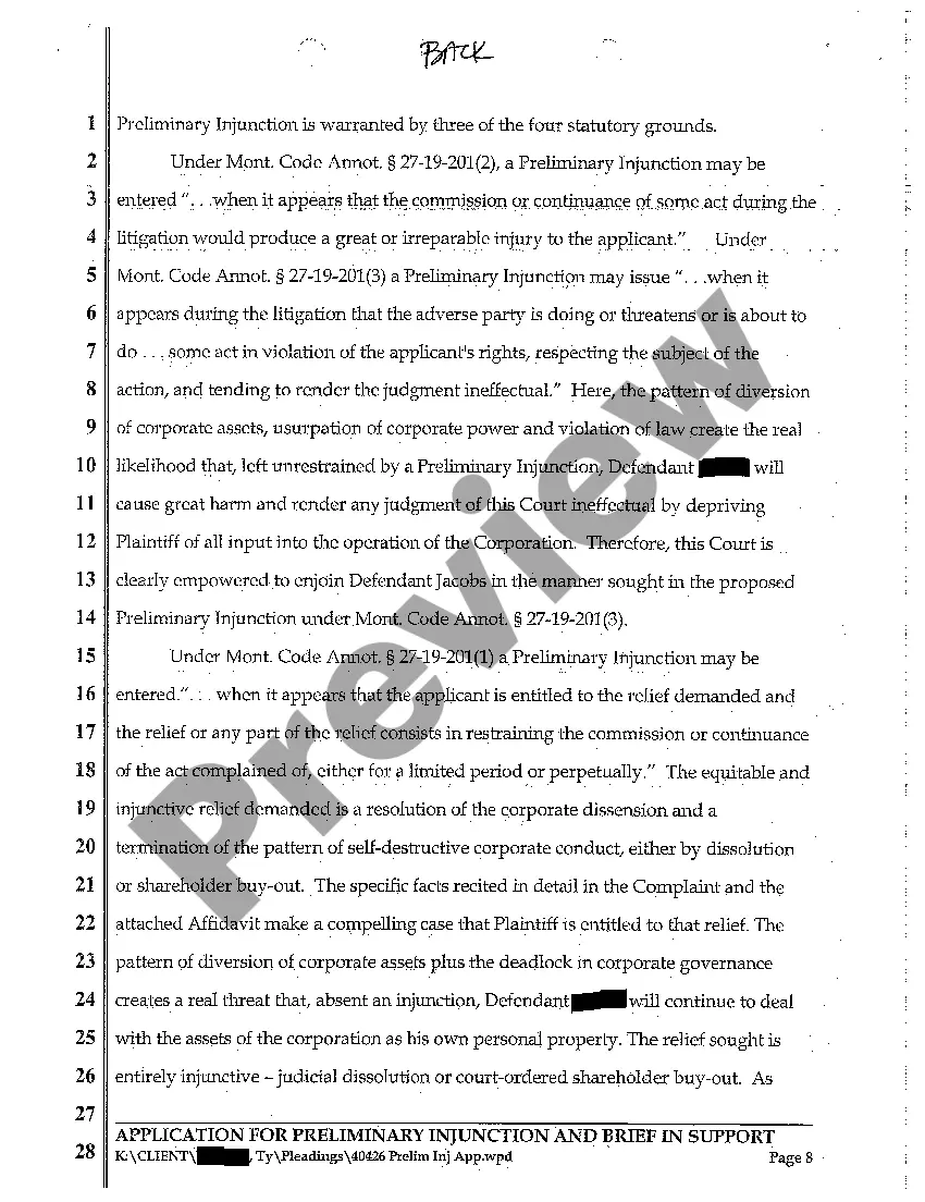 Preview A04 Application for Preliminary Injunction and Brief in Support