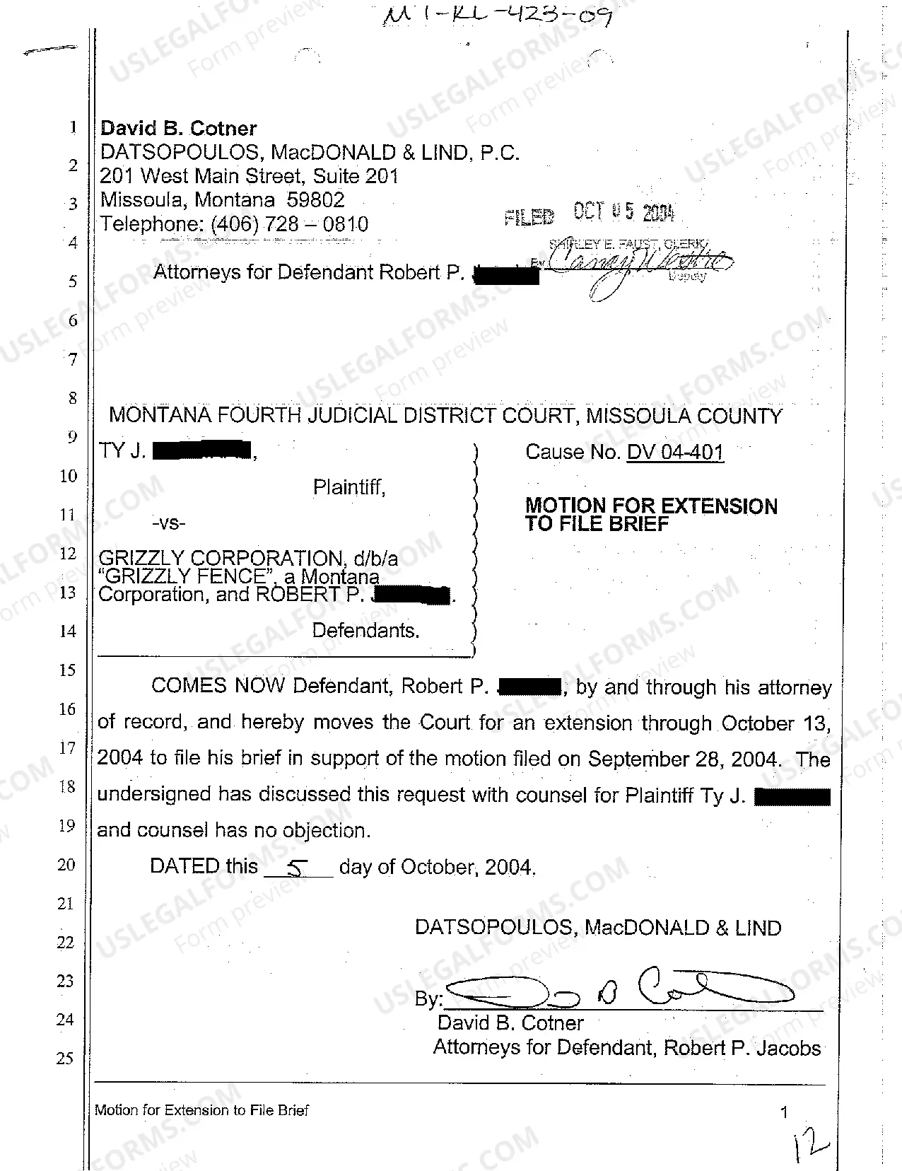 Preview A09 Order Requesting Defendant to File a Brief