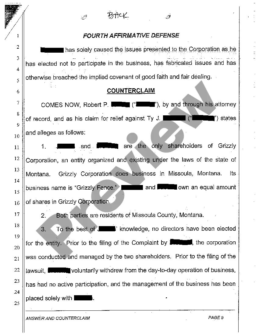 Preview A17 Answer and Counterclaim