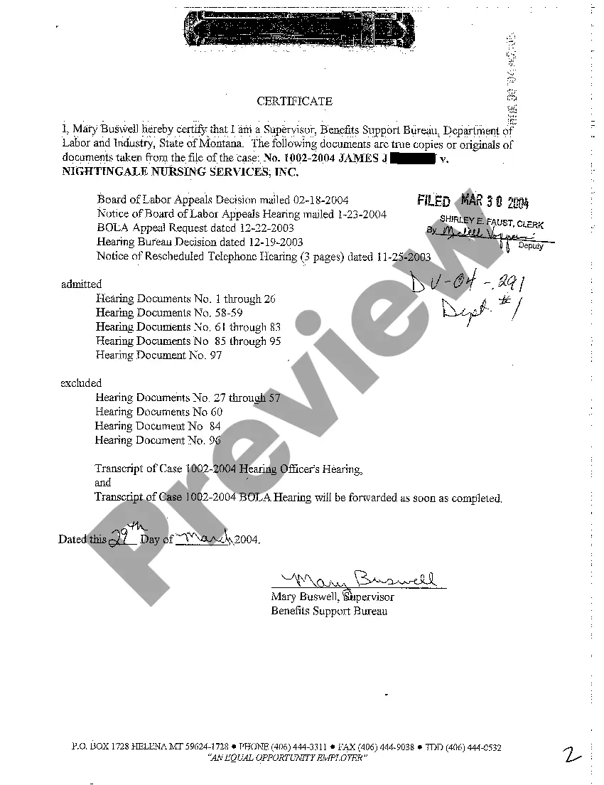 Preview A01 Petition for Judicial Review of Board of Labor Appeals of the Montana Department of Labor and Industry Decision