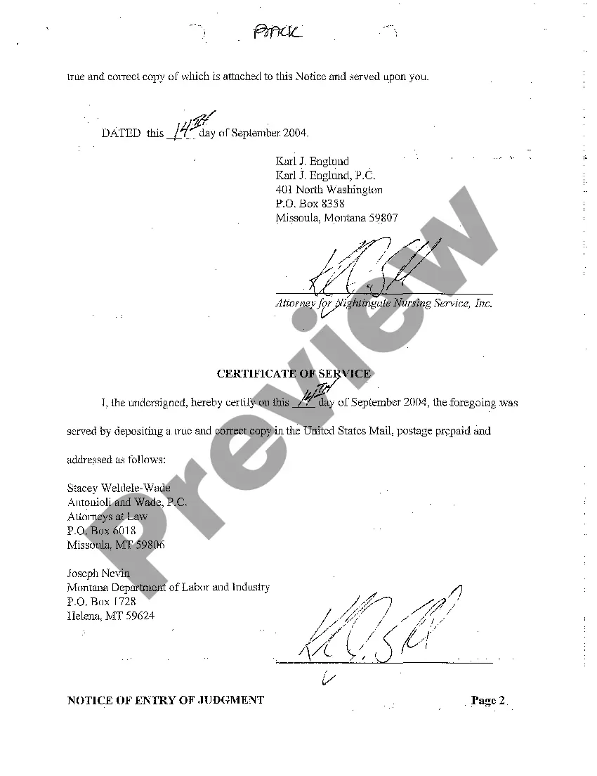 Get A04 Notice of Entry of Judgment Preview A04 Notice of Entry of Judgment