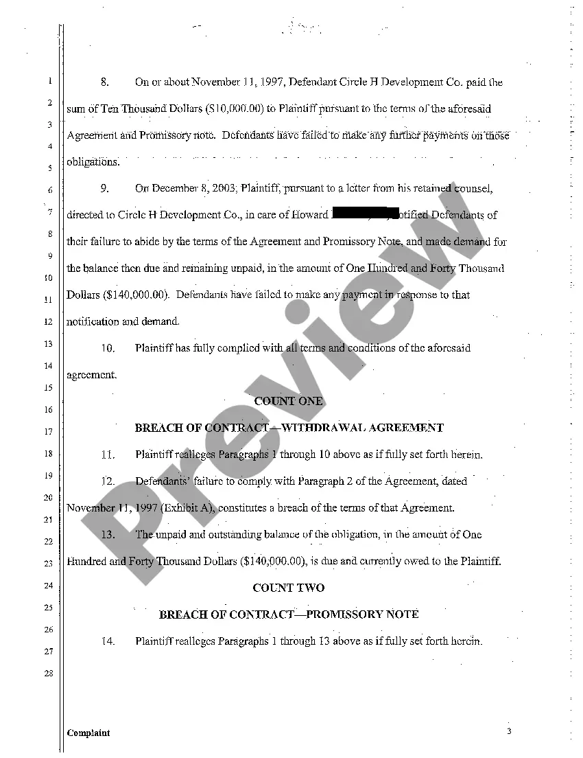 Preview A01 Complaint for Breach of Withdrawal Agreement