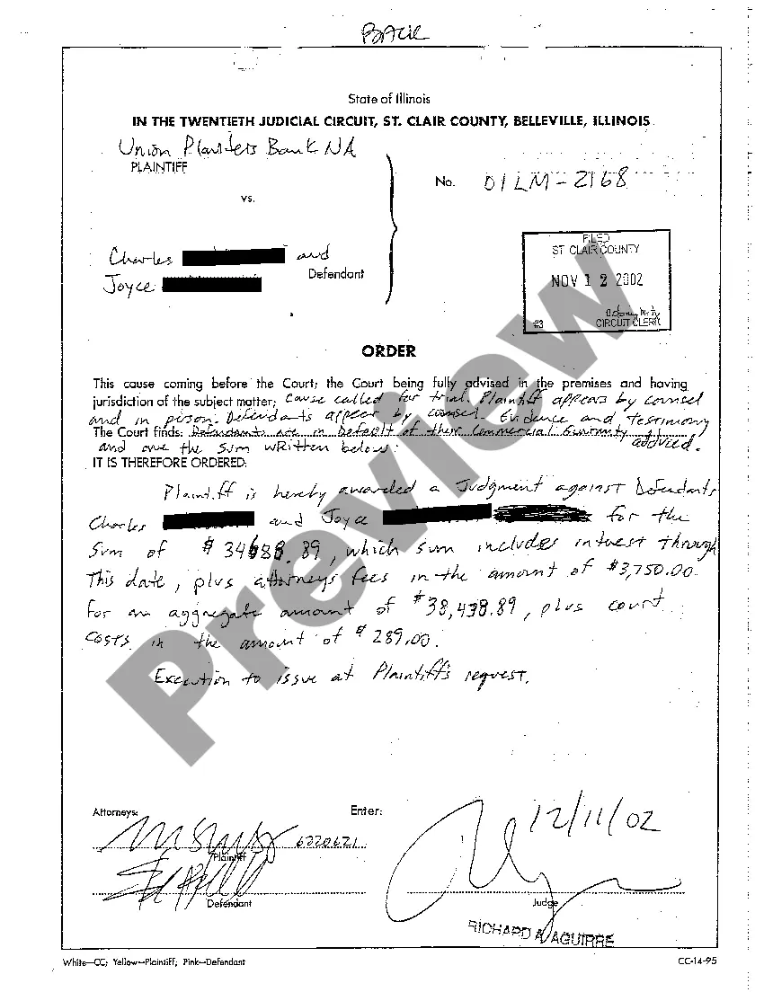 Preview A01 Praecipe and Affidavit for Filing Foreign Judgment