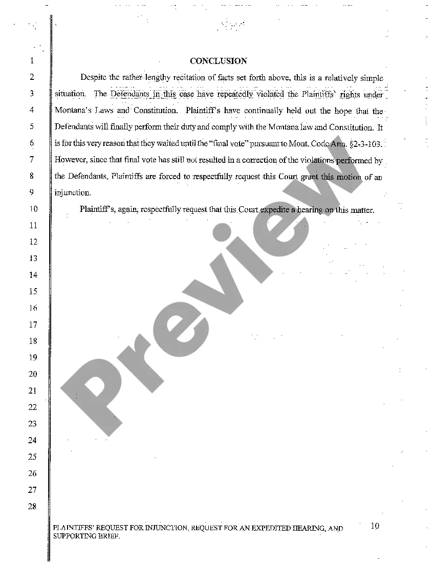 Preview A03 Plaintiffs' Request for Injunction, Request for an Expedited Hearing and Supporting Brief