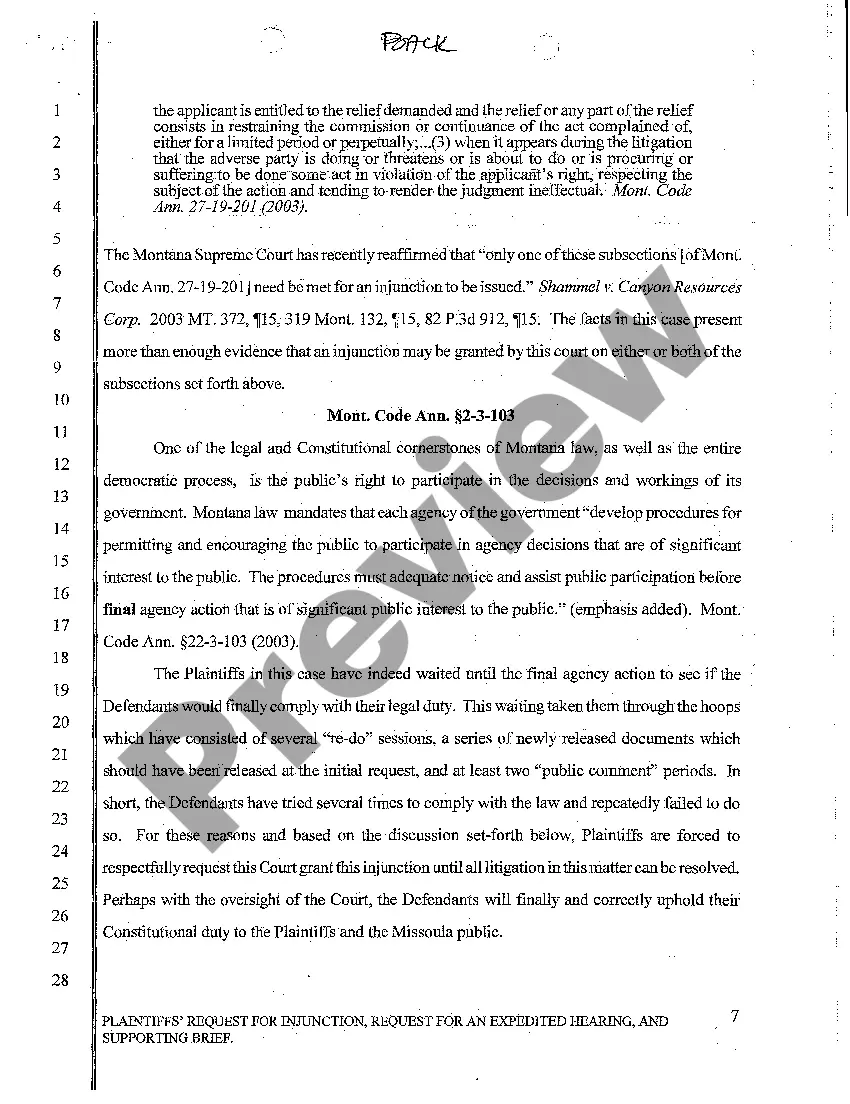 Preview A03 Plaintiffs' Request for Injunction, Request for an Expedited Hearing and Supporting Brief