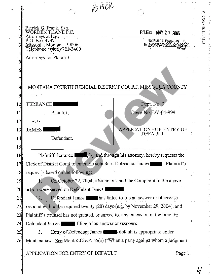 Preview A02 Entry of Default