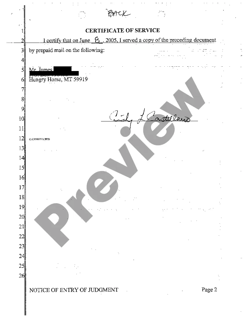 Get A05 Notice of Entry of Judgment Preview A05 Notice of Entry of Judgment