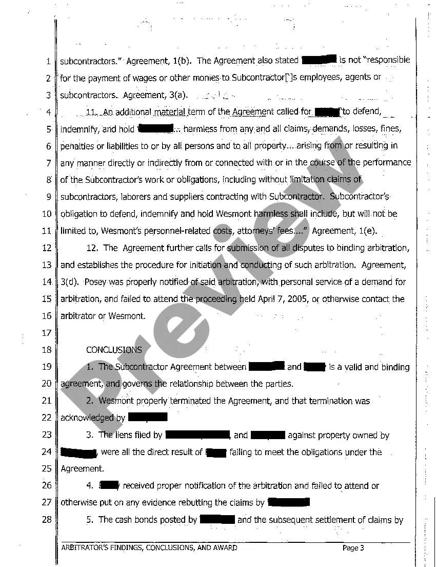 Preview A03 Finding and Conclusions and Arbitration Award