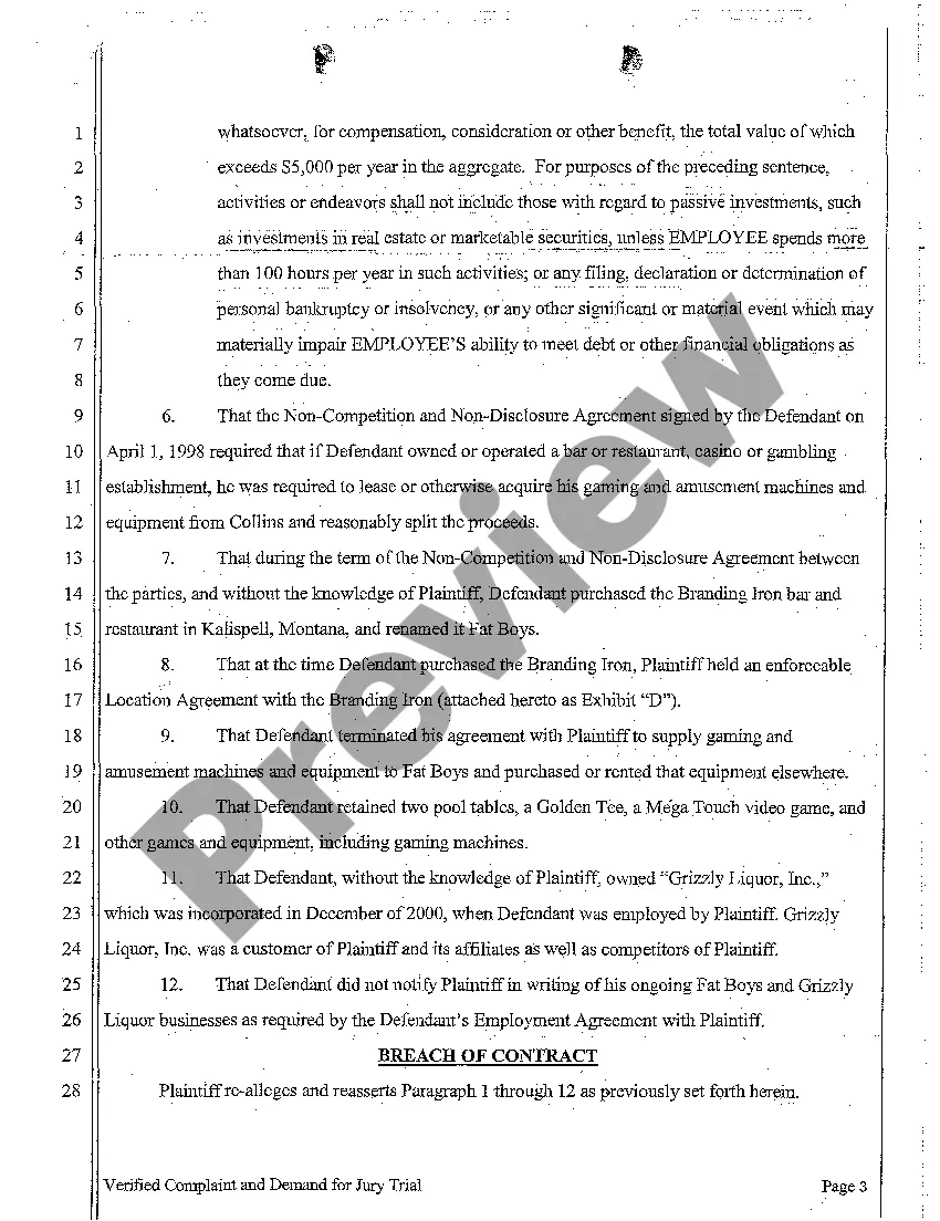Get A01 Verified Complaint and Demand for Jury Trail regarding Breach of Contract Preview A01 Verified Complaint and Demand for Jury Trail regarding Breach of Contract