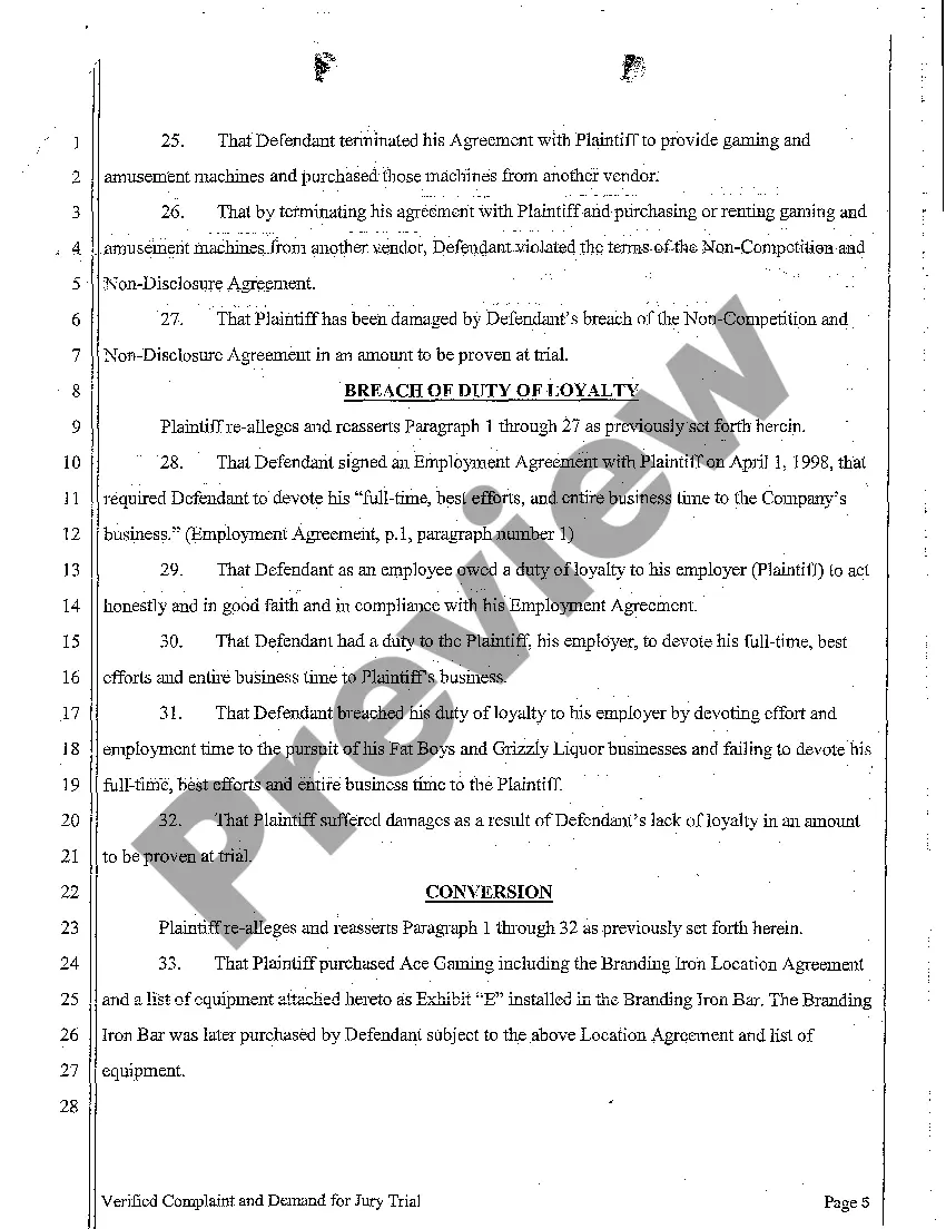 Get A01 Verified Complaint and Demand for Jury Trail regarding Breach of Contract Preview A01 Verified Complaint and Demand for Jury Trail regarding Breach of Contract