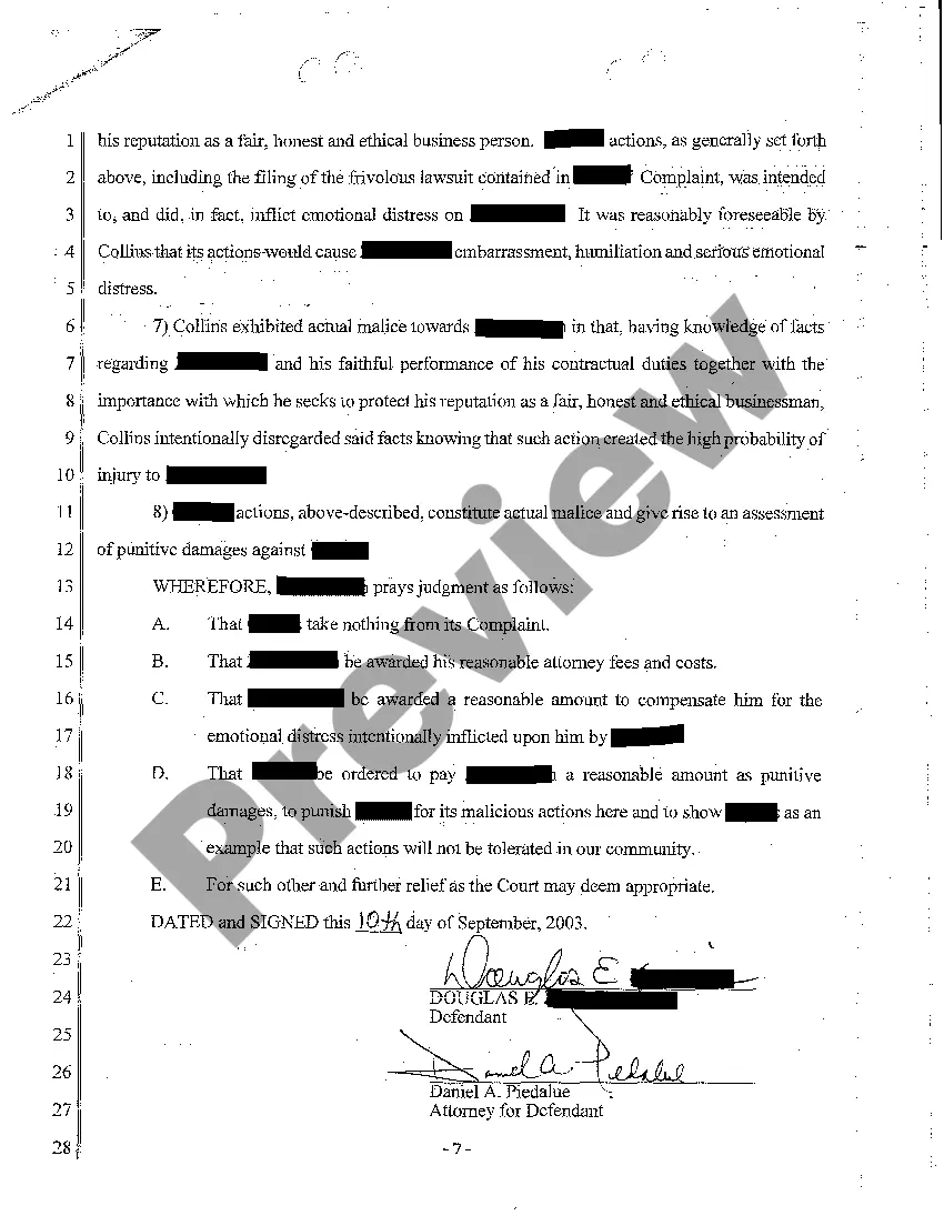 Get A02 Answer and Counterclaim Preview A02 Answer and Counterclaim