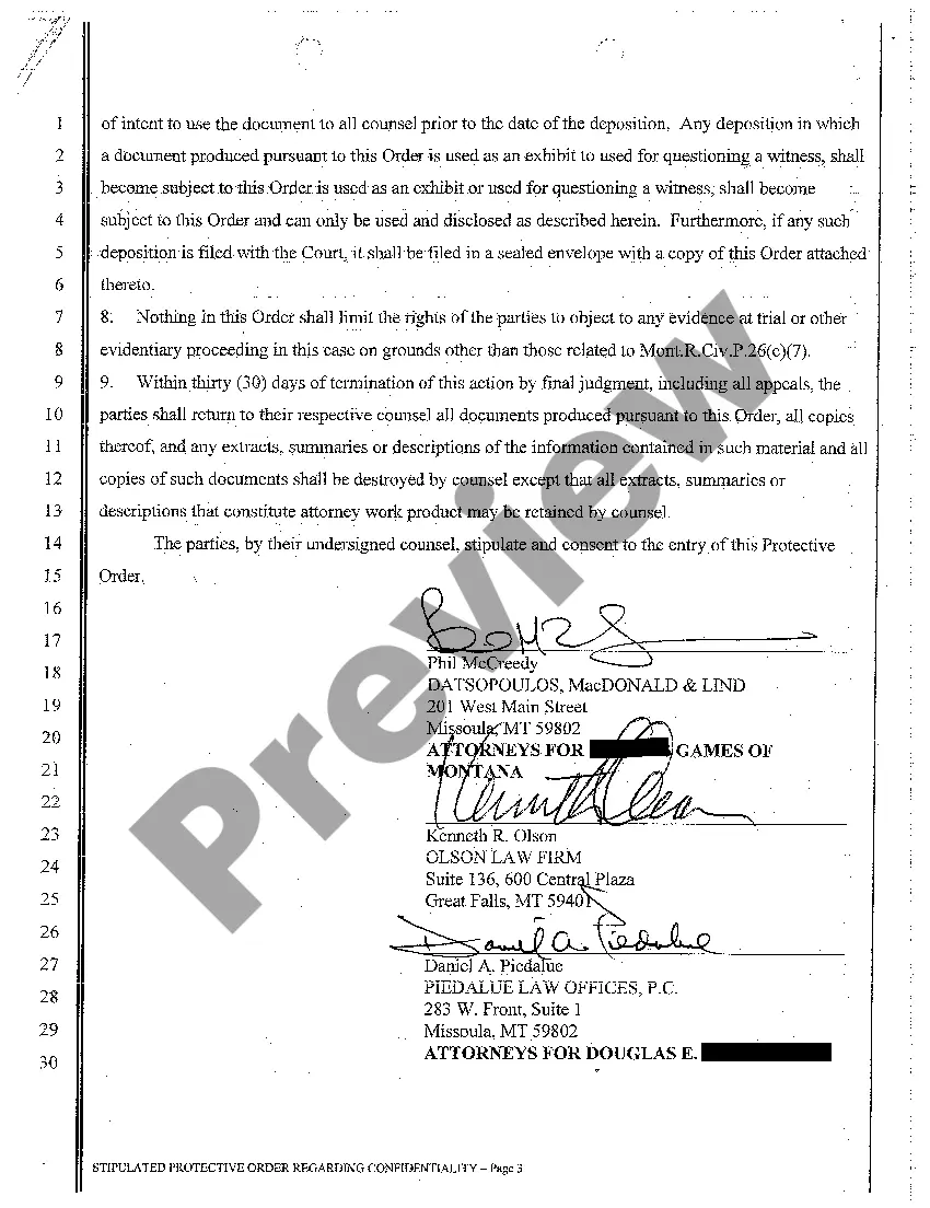 Preview A04 Stipulated Protective Order Regarding Confidentiality