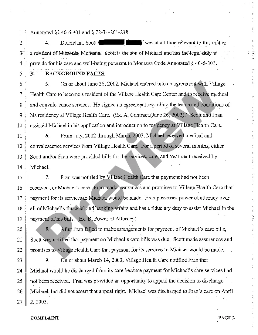 Get A01 Complaint regarding Breach of Contract Preview A01 Complaint regarding Breach of Contract