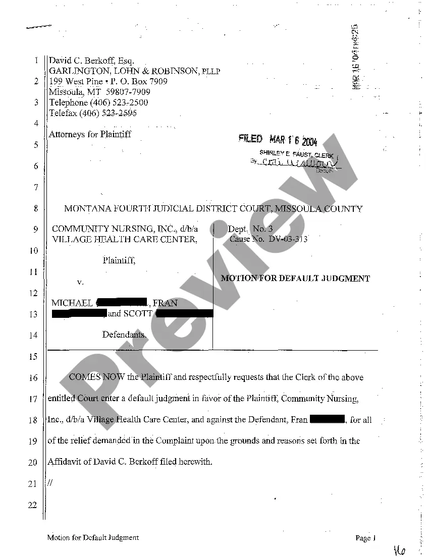 Get A03 Motion for Default Judgment Preview A03 Motion for Default Judgment