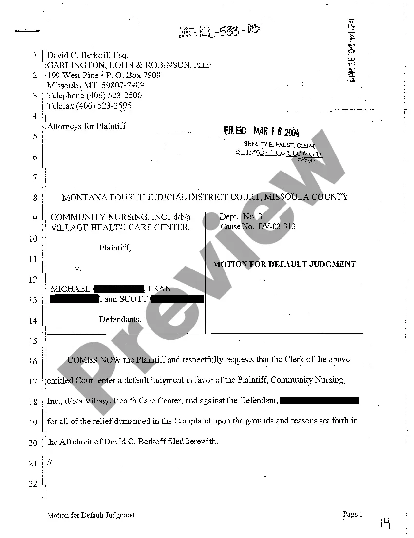 Get A03 Motion for Default Judgment Preview A03 Motion for Default Judgment