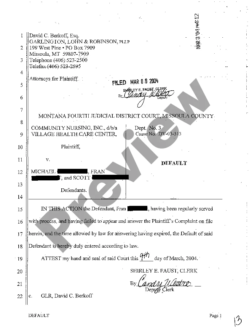 Get A03 Motion for Default Judgment Preview A03 Motion for Default Judgment