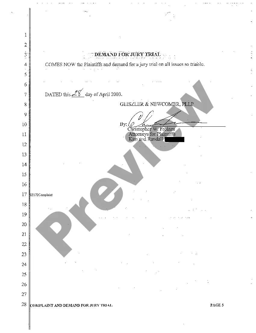 Get A01 Complaint and Demand For Jury Trial regarding Breach of Sales Contract Preview A01 Complaint and Demand For Jury Trial regarding Breach of Sales Contract