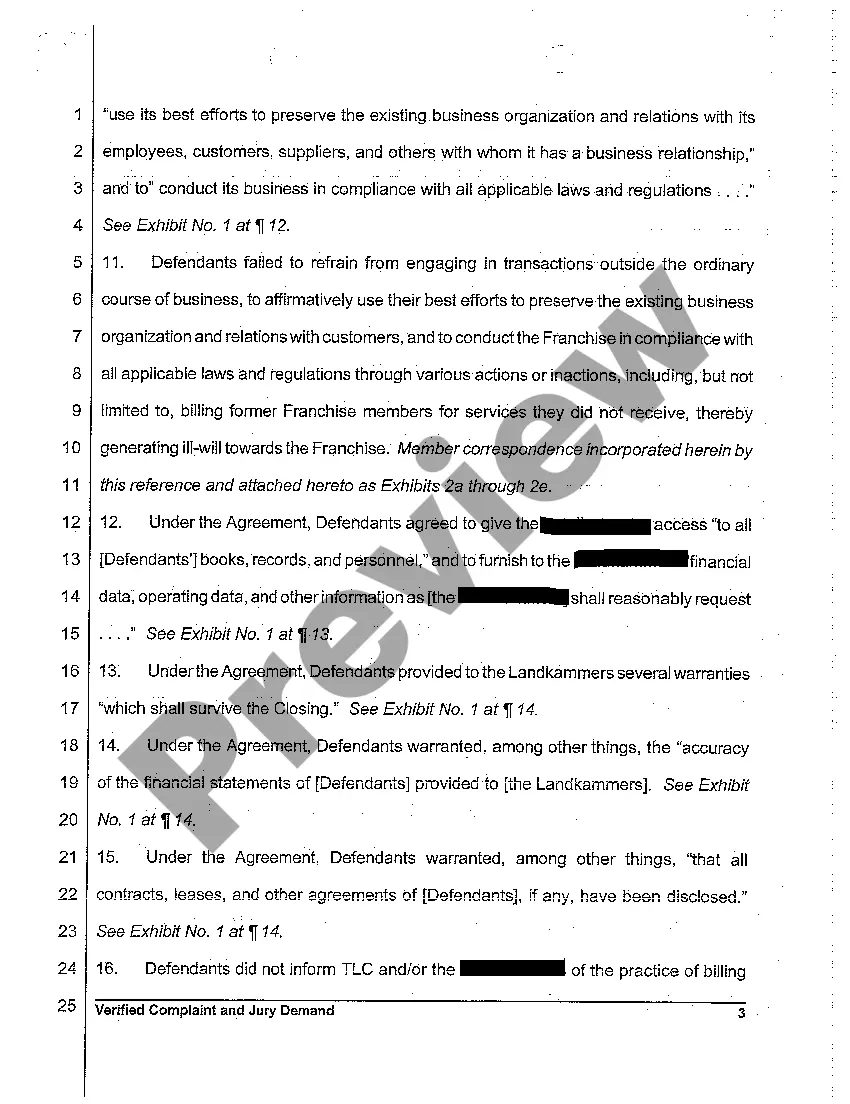 Preview A01 Verified Complaint and Jury Demand regarding Breach of Contract