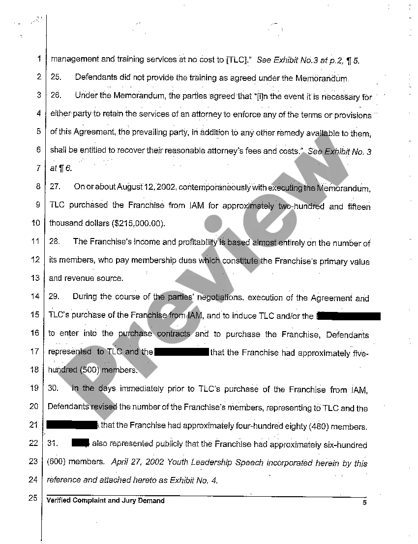 Preview A01 Verified Complaint and Jury Demand regarding Breach of Contract