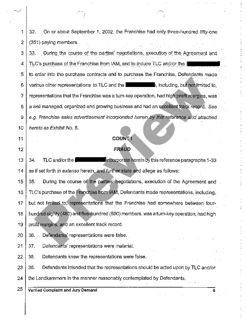 Preview A01 Verified Complaint and Jury Demand regarding Breach of Contract