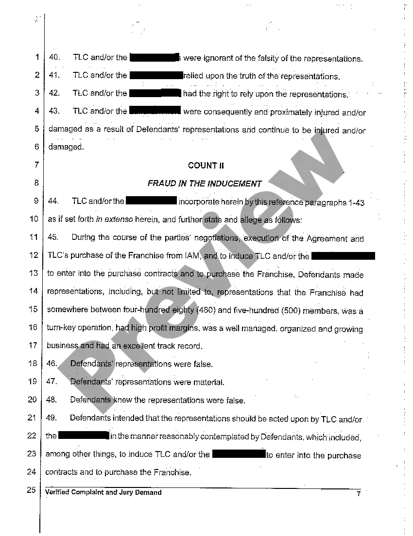 Preview A01 Verified Complaint and Jury Demand regarding Breach of Contract