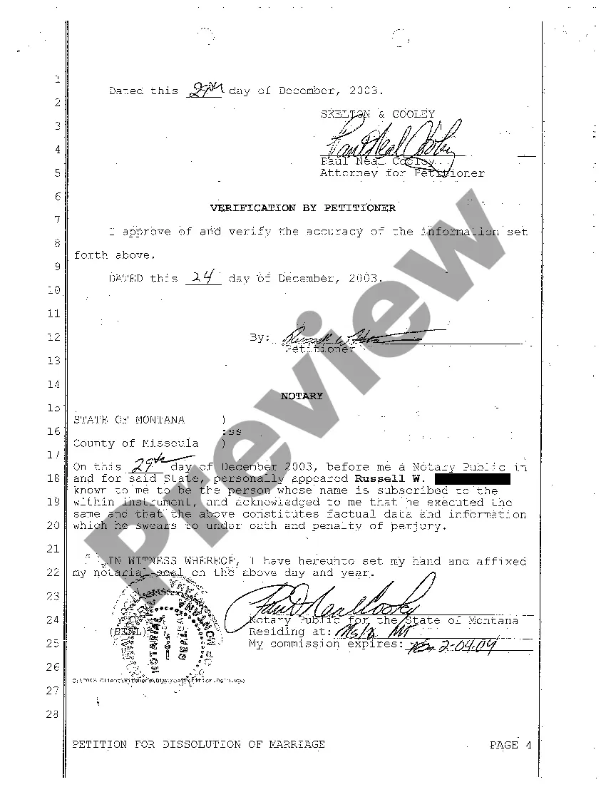 Get A01 Petition for Dissolution of Marriage Preview A01 Petition for Dissolution of Marriage