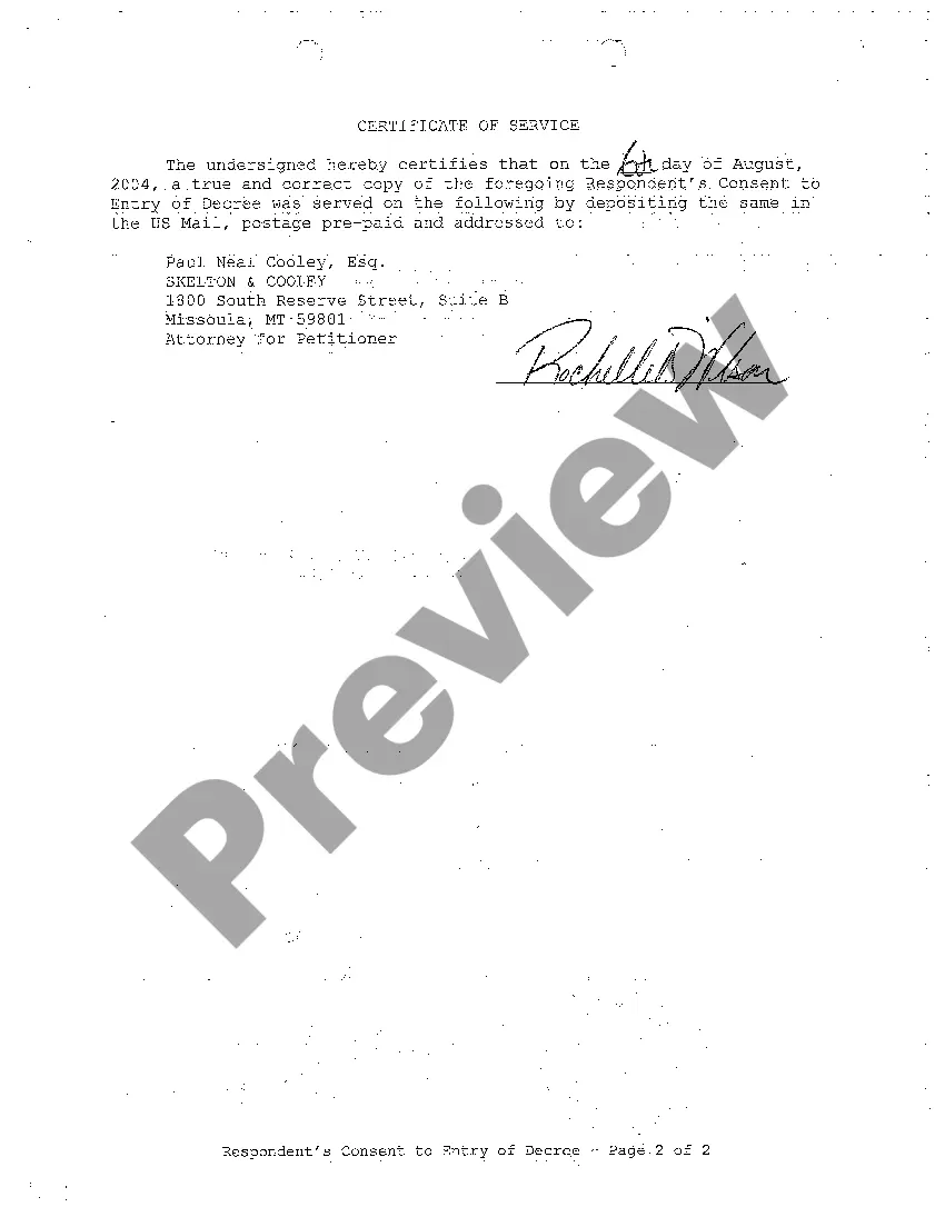 Preview A06 Respondent's Consent to Entry of Decree