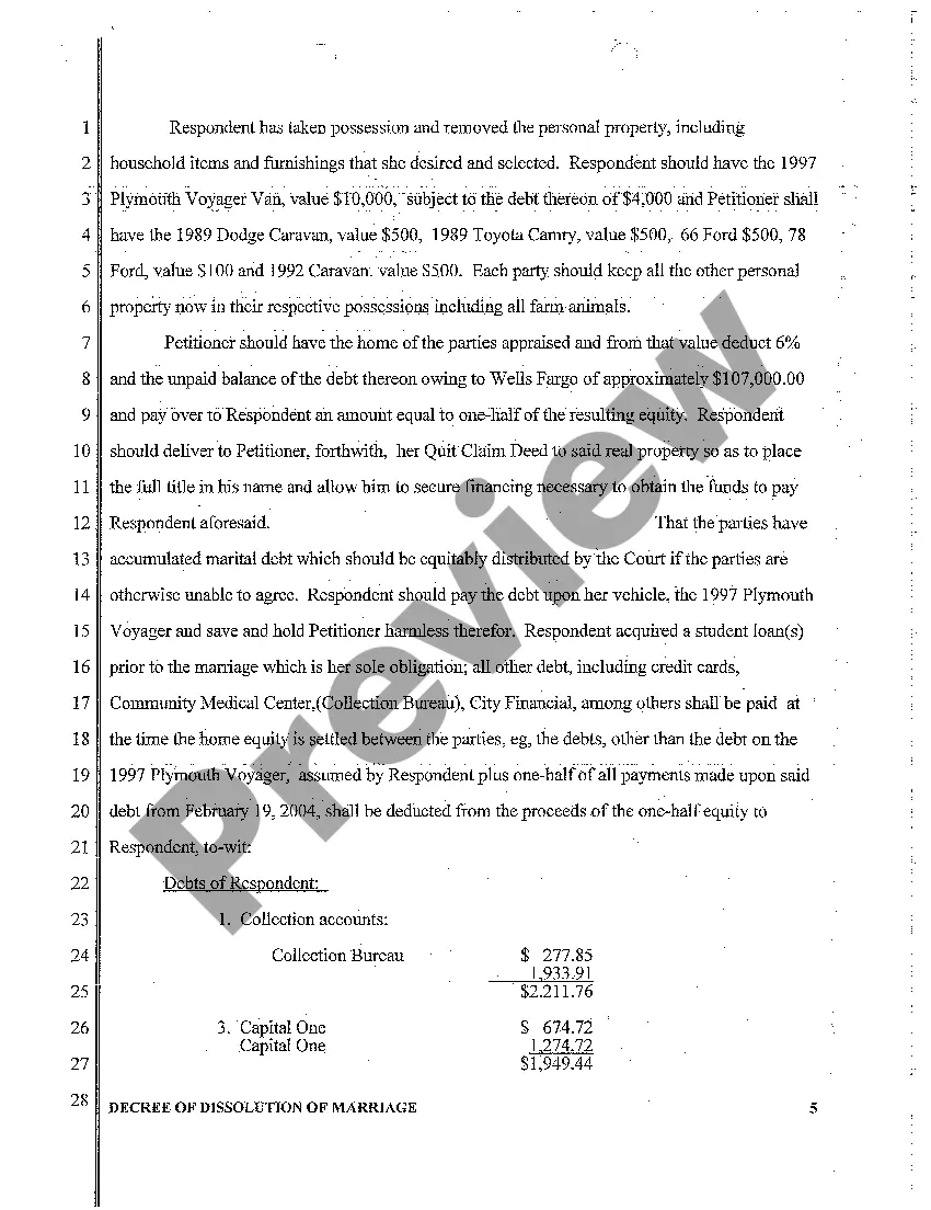 Preview A06 Decree of Dissolution of Marriage