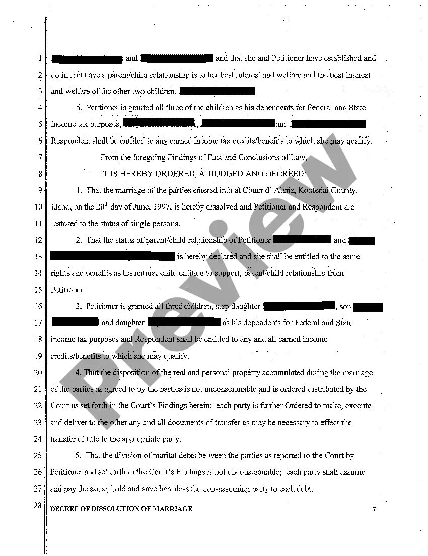 Preview A06 Decree of Dissolution of Marriage