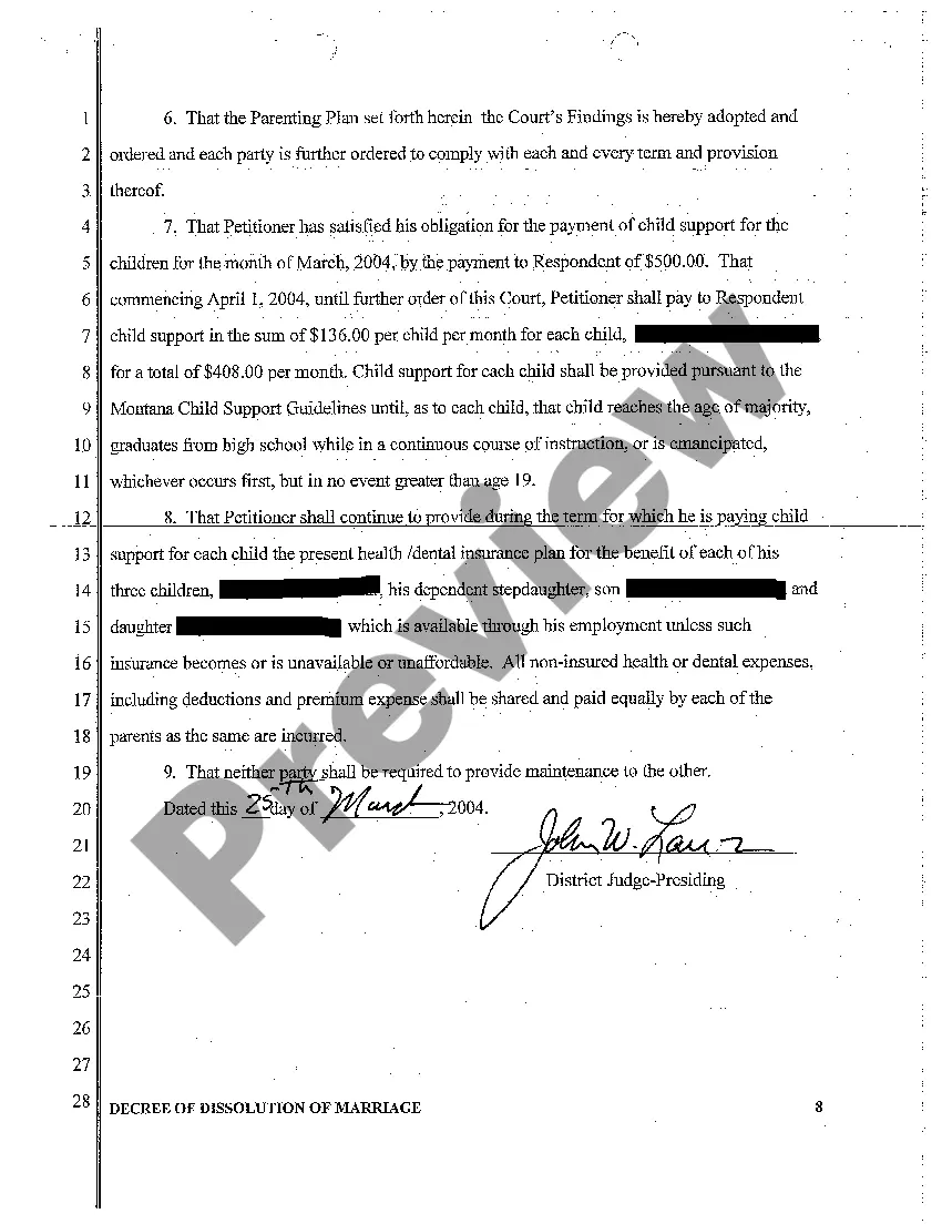 Preview A06 Decree of Dissolution of Marriage