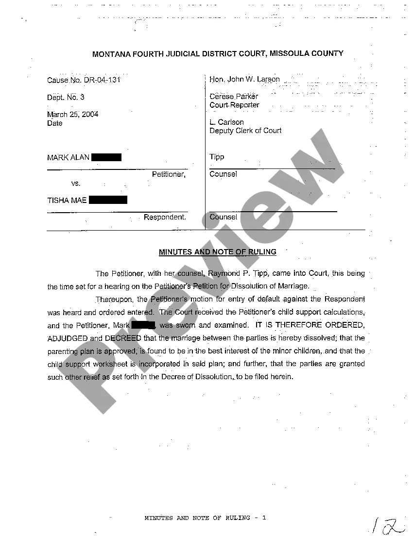 Preview A05 Request and Order for Hearing