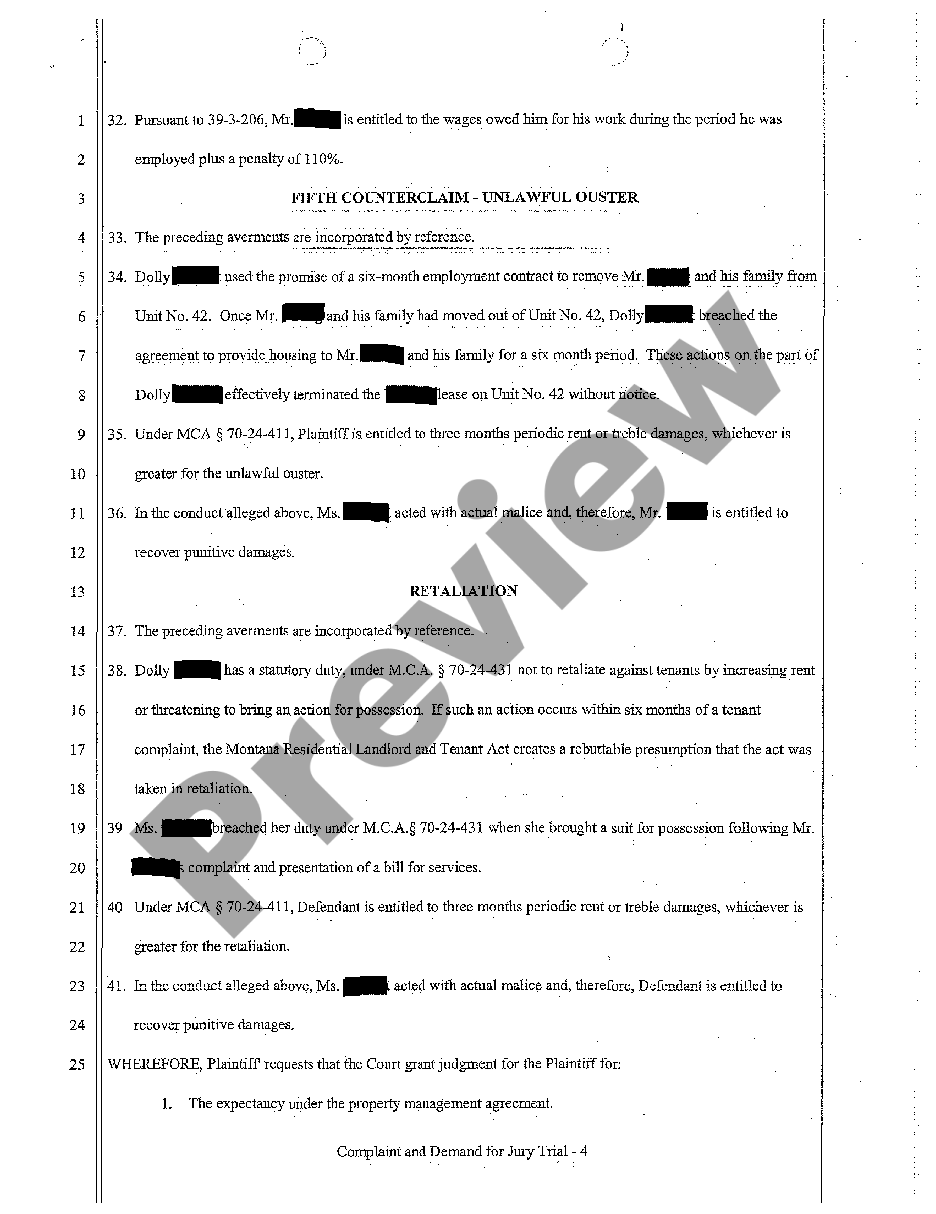 page 3 A01 Complaint and Demand for Jury Trial regarding Wrongful Termination preview