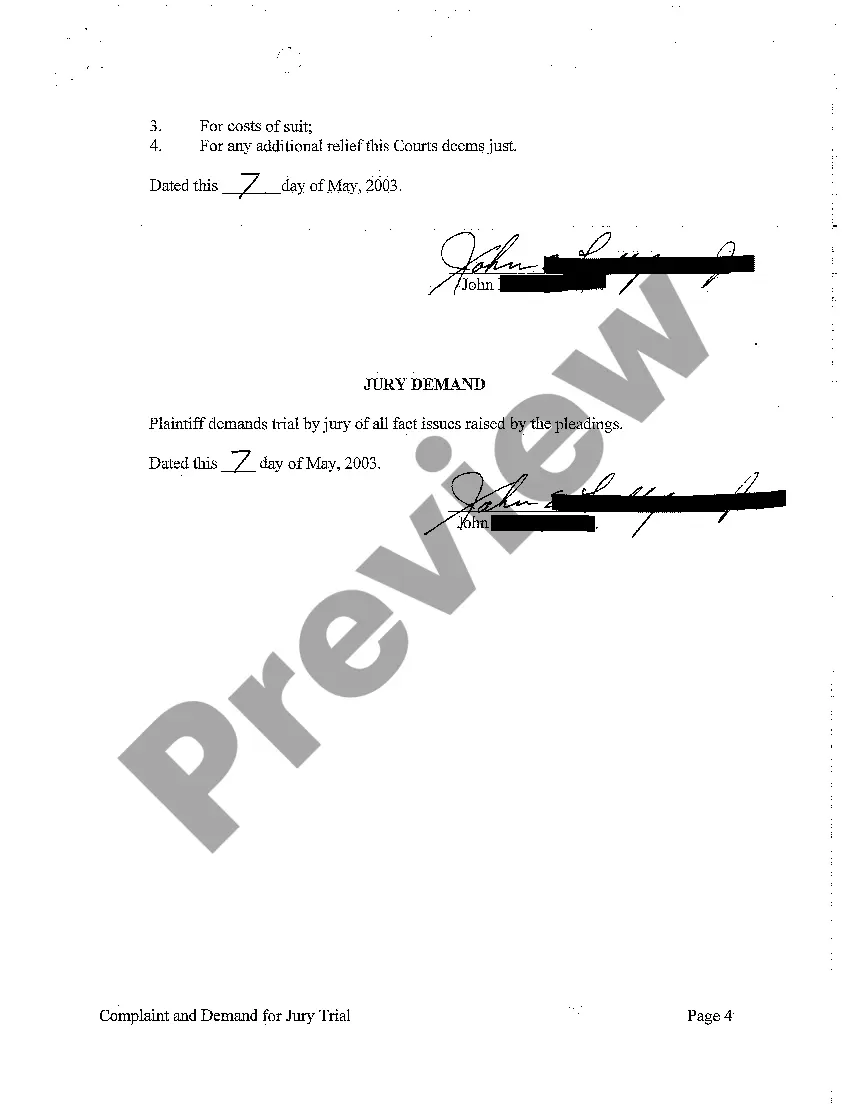 Preview A01 Complaint and Jury Demand regarding Wrongful Termination