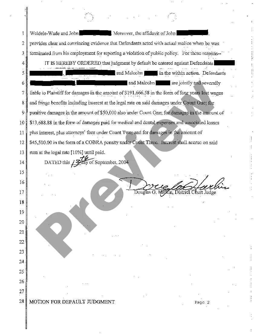 Preview A08 Order for Default Judgment