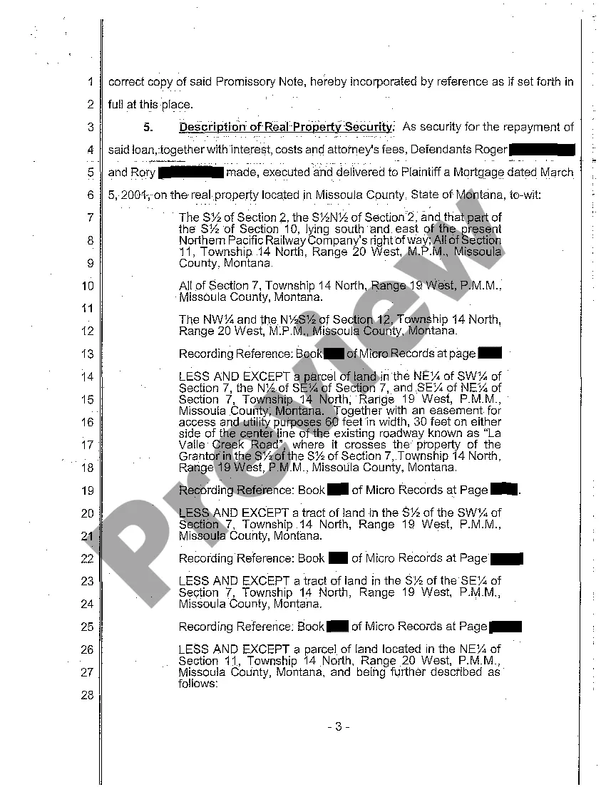 Preview A01 Complaint to Foreclose
