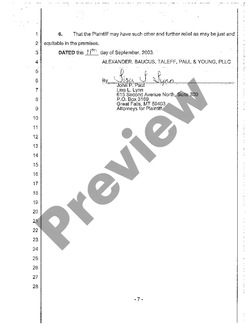 Preview A01 Complaint to Foreclose