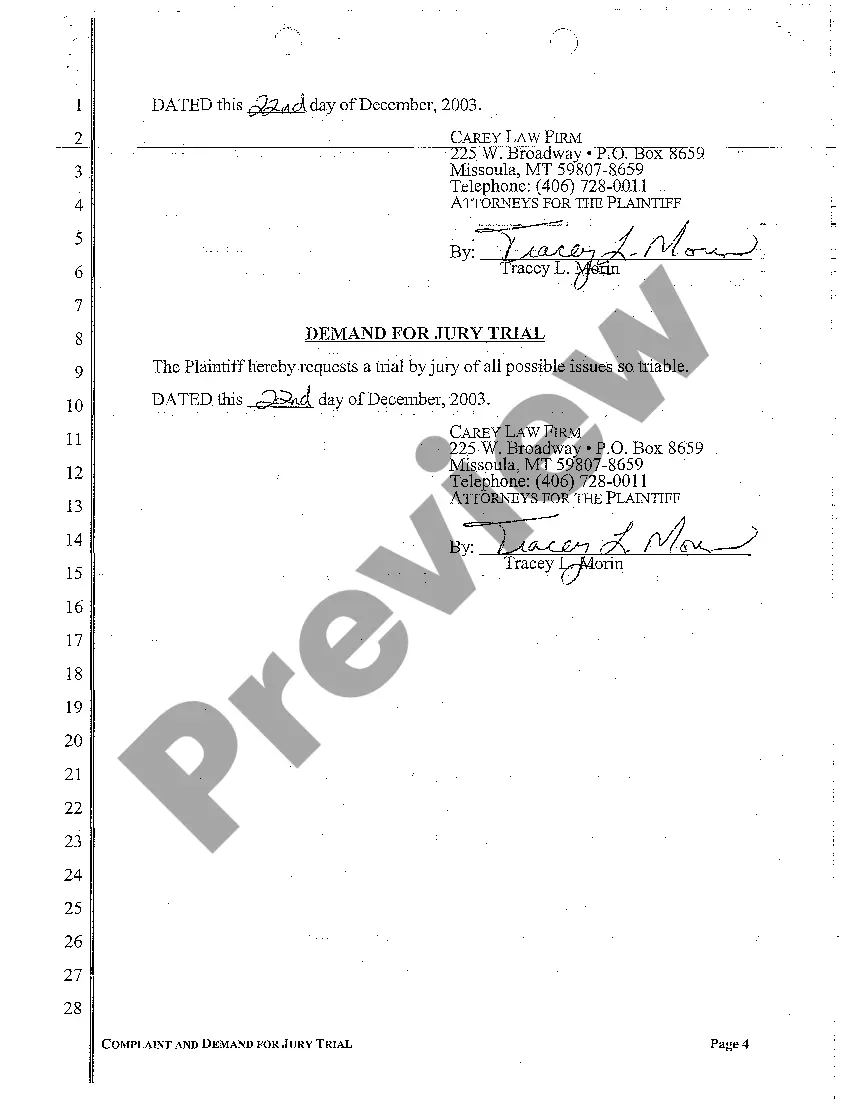 Preview A01 Complaint and Demand for Jury Trial regarding Pedestrian Injury